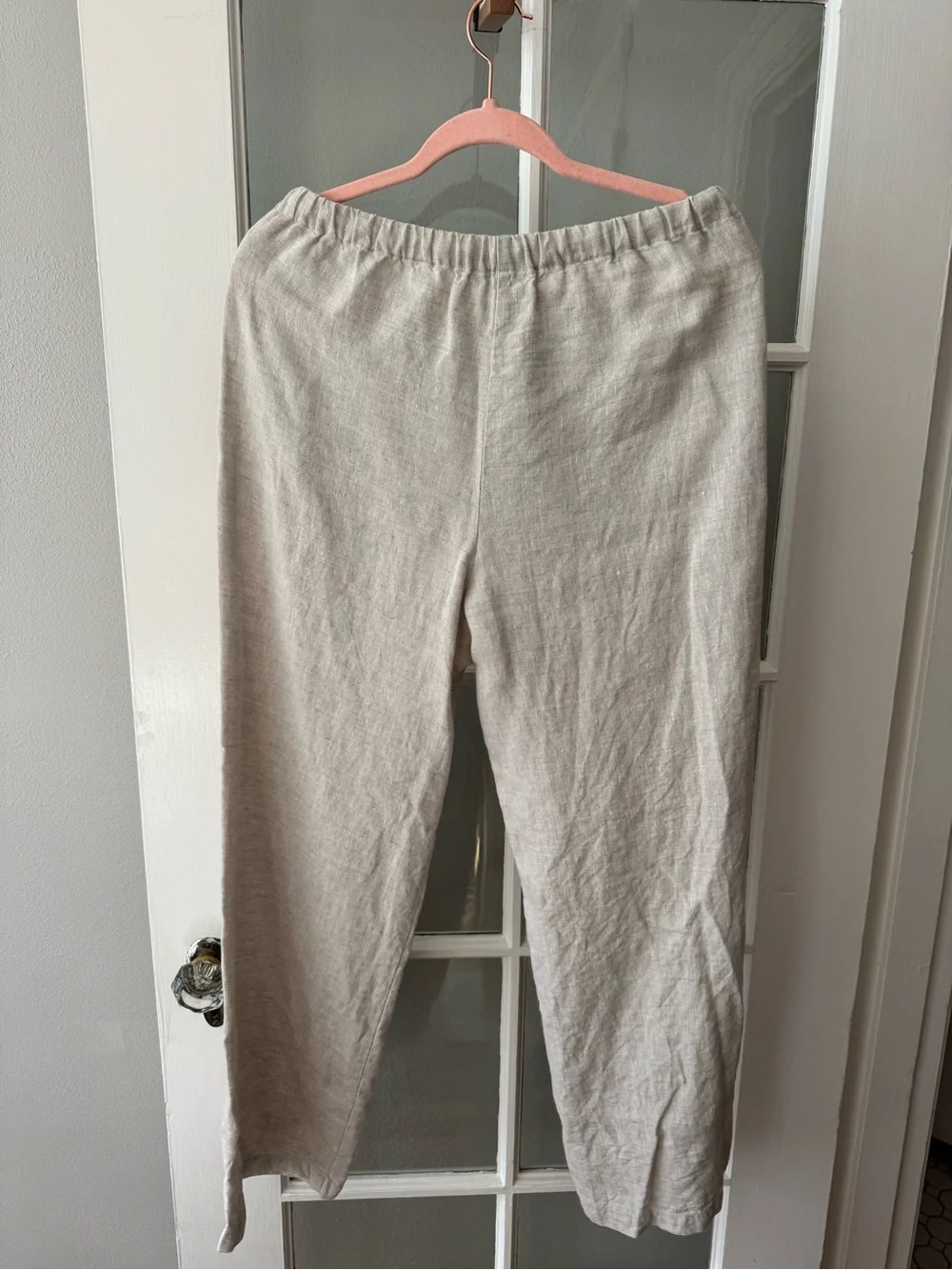 Reformation Olina Wide-Leg Linen Pants — Oatmeal